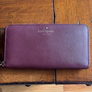 Kate Spade Plum/Burgundy  Zip-Around Wallet